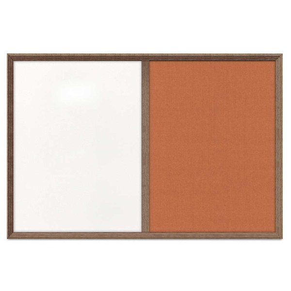 United Visual Products Enclosed Corkboard, 1 Door, 48"x36", 4" Fra UV3423-SATIN-PEARL